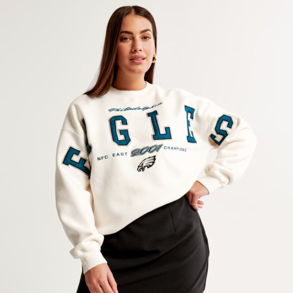 Abercrombie Philadelphia Eagles Graphic Crew Sweatshirt | size M tall